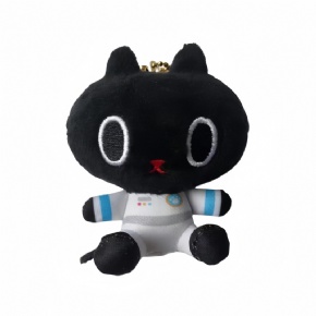 Cute little black cat plush pendant