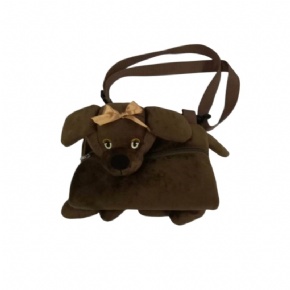 Brown puppy shoulder bag